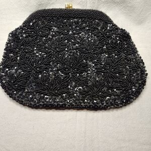 Vintage 1950s Bon Soir Beaded Clutch Bag